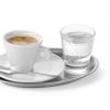 Tava servire cafea si aperitive, din inox, ovala, 28.5 x 22 cm