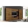 Set mobila biblioteca Zeus, 330 cm x 189 cm x 54 cm, dublu laminat, 18 mm, Neted, Mat, 8 usi, 2 sertare