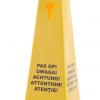 Semn atentionare Podea umeda, forma de piramida, galben, atentionare in 5 limbi, 280x280x(H)920 mm