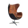 Fotoliu U-Best Retro Vintage Swivel Tilt Black, carcasa aluminiu negru, scaun living fotoliu-Designer Accent.