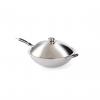 Tigaie Wok profesionala, cu capac, 360x(H)180 mm, inox, potrivit si pt inductie