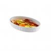 Vas cuptor portelan alb termorezistent pana la 600 gr C, oval, 220x130 mm