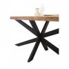 Masa dining Jaro, lemn masiv/metal, acacia/negru, 200x97x76,5 cm